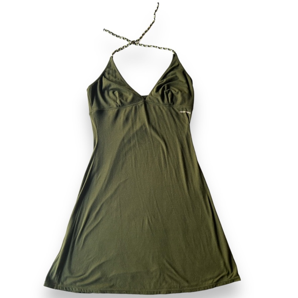 Aaron Chang olive green beach cover up dress